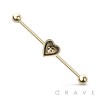 HEART CROSS CENTERED 316L SURGICAL STEEL INDUSTRIAL BARBELL